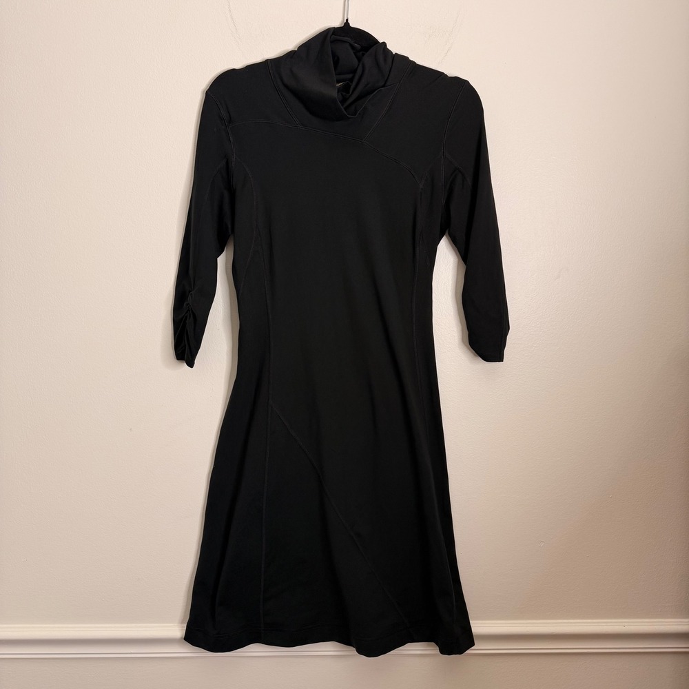 Mountain Hardwear Black Cowl Neck 3/4 Sleeve Athletic Dress Size S‎
